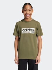 adidas Green Kids Sportswear 100% Cotton Camo Linear Graphic T-Shirt - Image 1 of 12