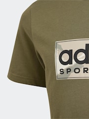 adidas Green Kids Sportswear 100% Cotton Camo Linear Graphic T-Shirt - Image 11 of 12
