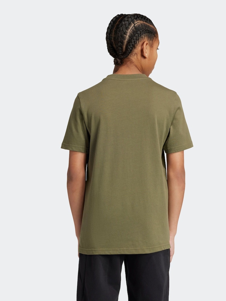 adidas Green Kids Sportswear 100% Cotton Camo Linear Graphic T-Shirt - Image 2 of 12