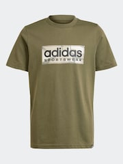 adidas Green Kids Sportswear 100% Cotton Camo Linear Graphic T-Shirt - Image 7 of 12