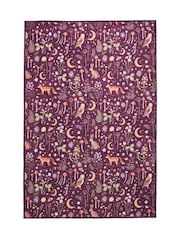 Catherine Lansfield Plum Twilight Animals Washable Rug - Image 3 of 5