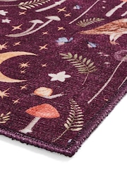 Catherine Lansfield Plum Twilight Animals Washable Rug - Image 4 of 5