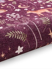 Catherine Lansfield Plum Twilight Animals Washable Rug - Image 5 of 5