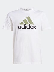 adidas White/Grey Bold Logo 100% Cotton T-Shirt - Image 5 of 6