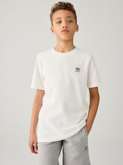 adidas originals White Small Trefoil Logo 100% Cotton T-Shirt - Image 1 of 5