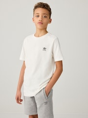 adidas originals White Small Trefoil Logo 100% Cotton T-Shirt - Image 2 of 5