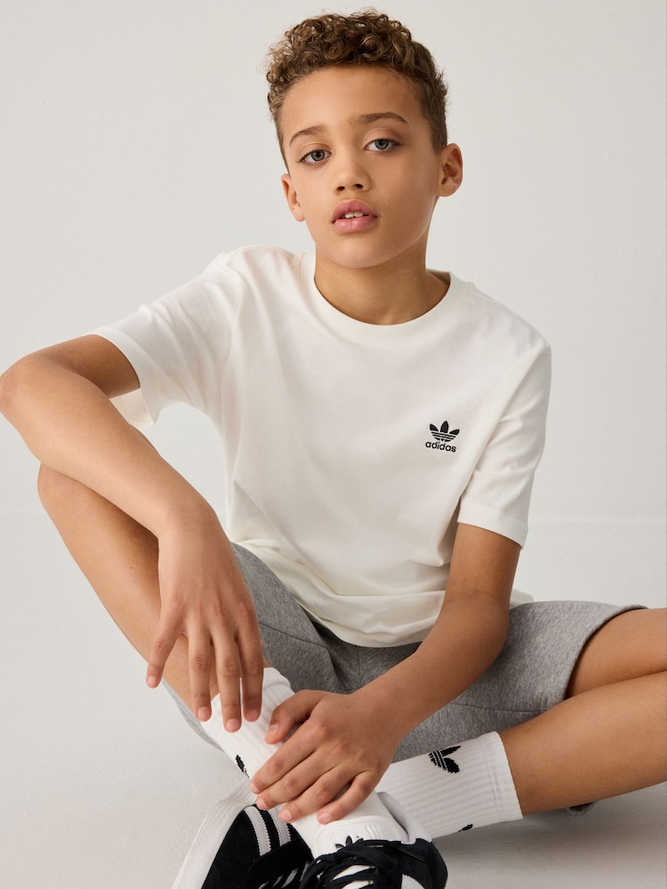 adidas originals White Small Trefoil Logo 100% Cotton T-Shirt - Image 4 of 5