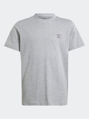adidas originals Grey/Navy/Red Small Trefoil Logo 100% Cotton T-Shirt - Image 4 of 4