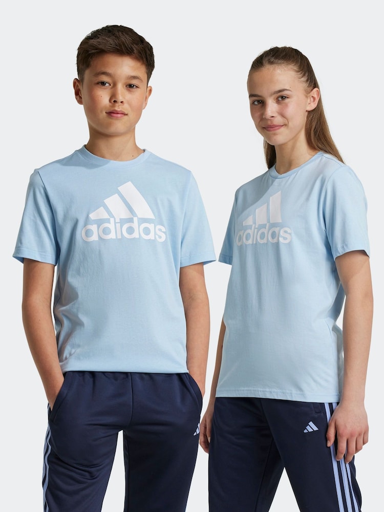 adidas Dark Blue Sportswear Essentials Big Logo 100% Cotton T-Shirt - Image 1 of 5