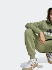 adidas Green Sportswear Essentials Two Colored Big Logo Cotton Hoodie - Image 3 of 6