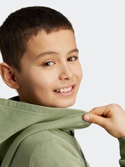 adidas Green Sportswear Essentials Two Colored Big Logo Cotton Hoodie - Image 5 of 6