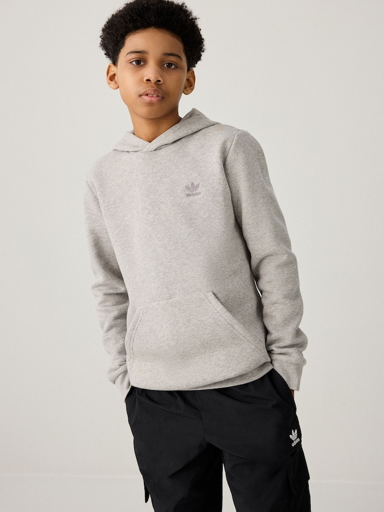 adidas originals Grey Small Trefioil Logo Hoodie - Image 1 of 5