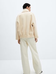 Mango Cream Oversized Bomber Jacket - Image 2 of 7
