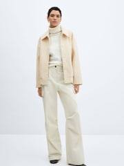 Mango Cream Oversized Bomber Jacket - Image 3 of 7