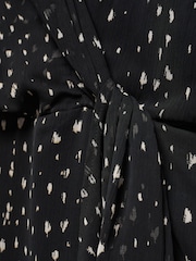 Mango Black Print Wrap Dress - Image 6 of 6