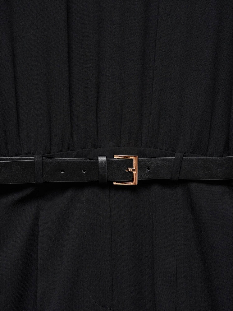 Mango Black Belt Long Jumpsuit - Image 7 of 7
