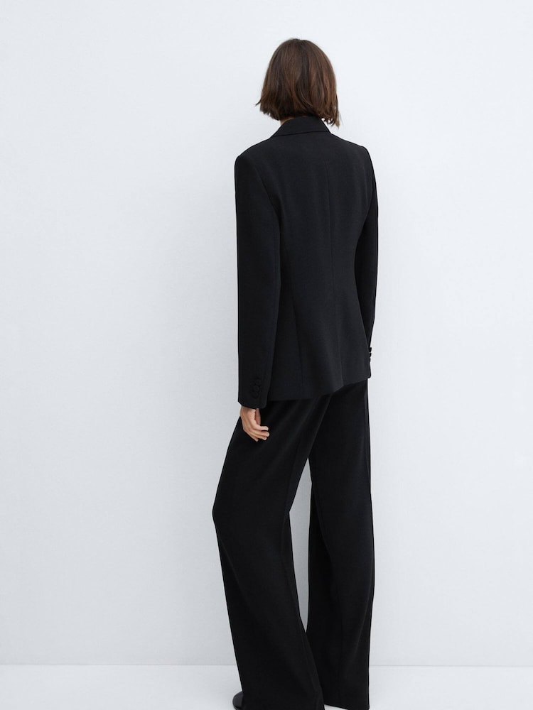 Mango Black Wideleg Trousers With Belt - Image 2 of 6