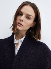 Mango Black Wool-Blend Jacket With Belt - Image 5 of 7