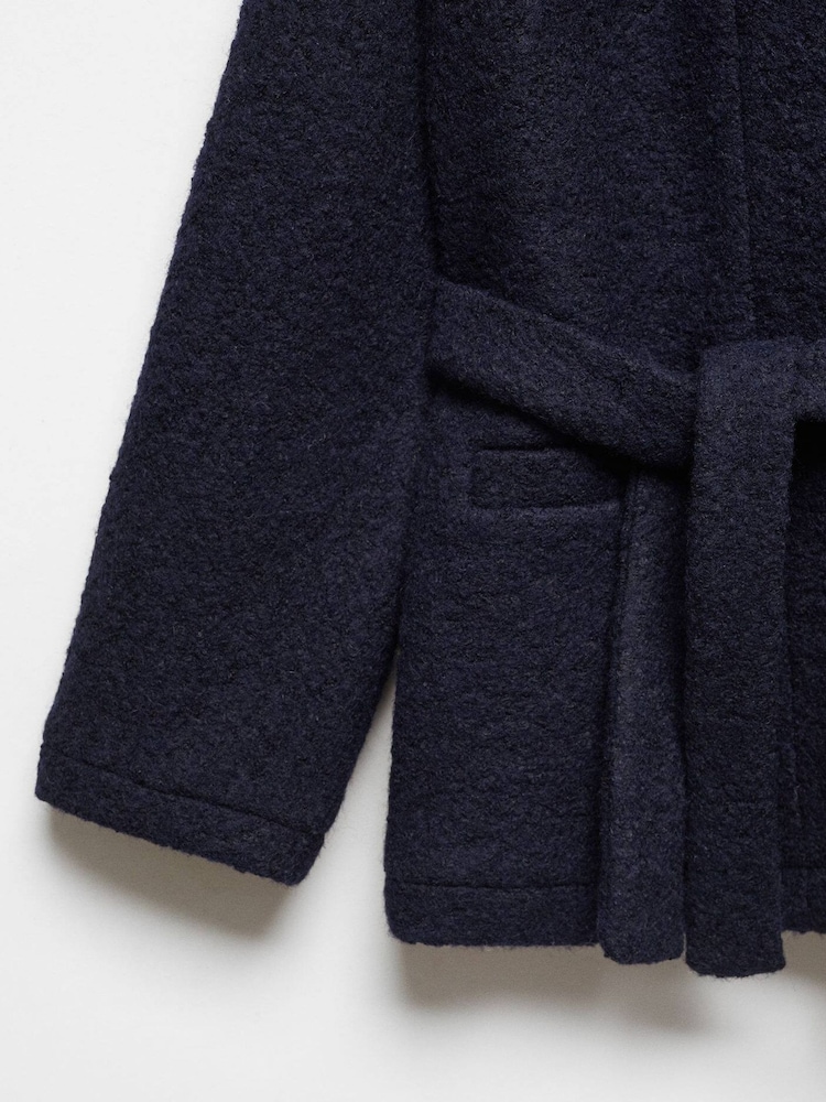 Mango Black Wool-Blend Jacket With Belt - Image 7 of 7 Mango Black Wool-Blend Jacket With Belt - Image 7 of 7