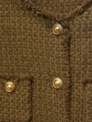 Mango Brown Pocket Tweed Jacket - Image 7 of 7