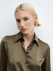 Mango Green Satin Cargo Jumpsuit - Image 5 of 7