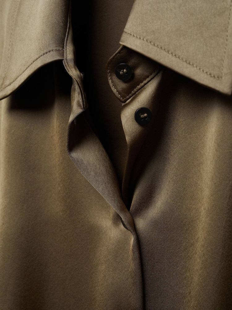 Mango Green Satin Cargo Jumpsuit - Image 7 of 7