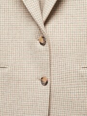 Mango Nude Houndstooth Wool-Blend Blazer - Image 7 of 7
