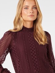 Forever New Purple Josephine High Neck Lace Top - Image 5 of 5