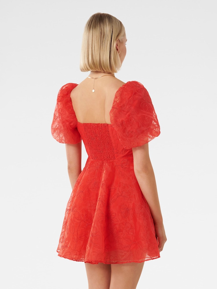 Forever New Red Cody Embroidered Skater Mini Dress - Image 2 of 5