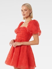 Forever New Red Cody Embroidered Skater Mini Dress - Image 3 of 5