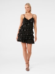 Forever New Black Bobby Sequin Ruffle Mini Dress - Image 5 of 6