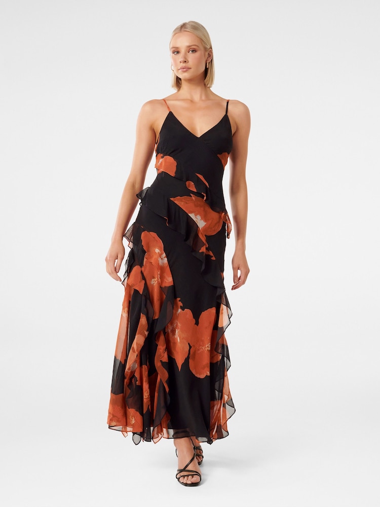 Forever New Red Poppy Ruffle Dress - Image 1 of 4