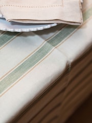 Avalon Home Sage Ticking Stripe Tablecloth - Image 3 of 3