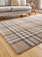 Catherine Lansfield Beige Kelso Check Tartan Rug - Image 2 of 5