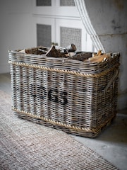 Garden Trading Chalk Bembridge Log Basket with Rope - Image 1 of 2