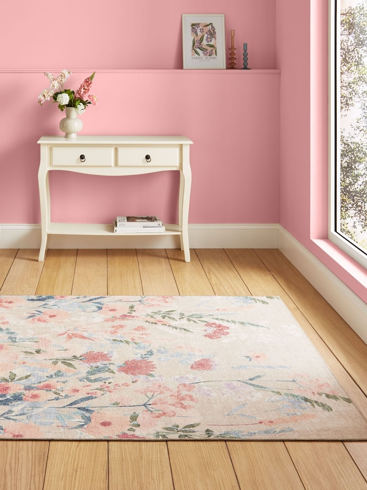 Catherine Lansfield Natural Country Floral Washable Rug - Image 1 of 5 Catherine Lansfield Natural Country Floral Washable Rug - Image 1 of 5