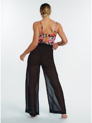 Boux Avenue Wide Leg Chiffon Beach Black Trousers - Image 3 of 4