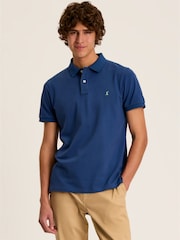 Joules Woody Blue Slim Fit Cotton Pique Polo Shirt - Image 1 of 7