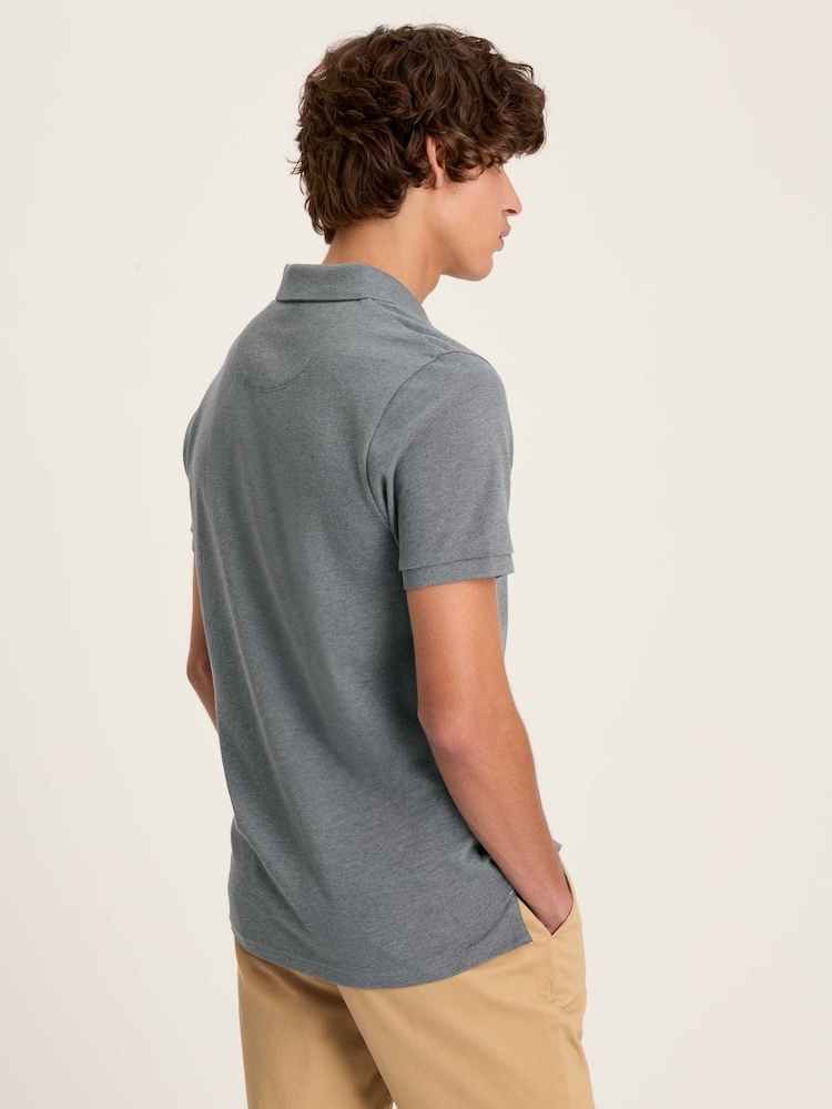 Joules Woody Grey Slim Fit Cotton Pique Polo Shirt - Image 2 of 6