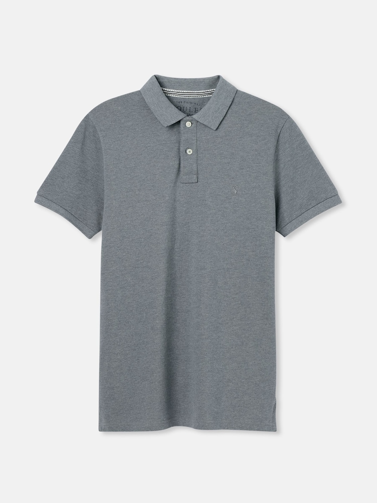 Joules Woody Grey Slim Fit Cotton Pique Polo Shirt - Image 6 of 6
