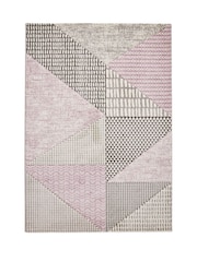 Catherine Lansfield Lilac/Grey Larsson Geo Modern Rug - Image 3 of 5