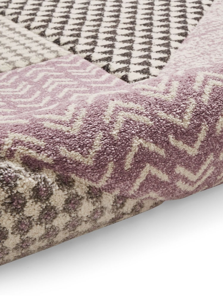 Catherine Lansfield Lilac/Grey Larsson Geo Modern Rug - Image 5 of 5 Catherine Lansfield Lilac/Grey Larsson Geo Modern Rug - Image 5 of 5