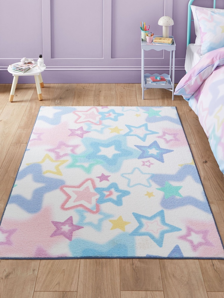 Catherine Lansfield Pink Ombre Stars Washable Childrens Rug - Image 1 of 5 Catherine Lansfield Pink Ombre Stars Washable Childrens Rug - Image 1 of 5