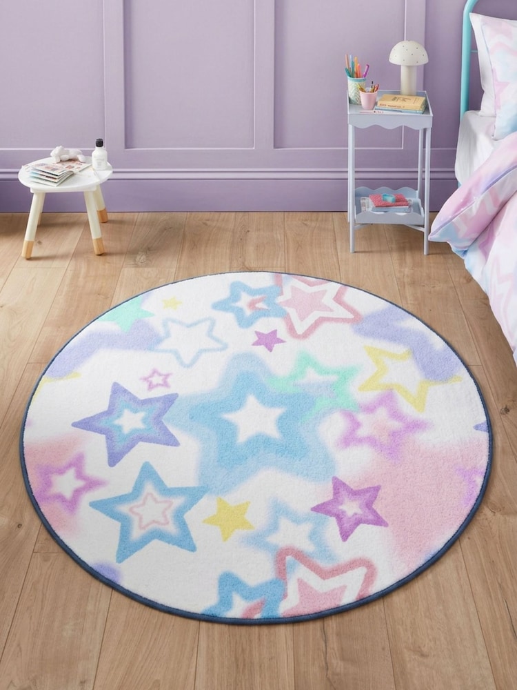 Catherine Lansfield Pink Ombre Stars Washable Childrens Rug - Image 2 of 5 Catherine Lansfield Pink Ombre Stars Washable Childrens Rug - Image 2 of 5