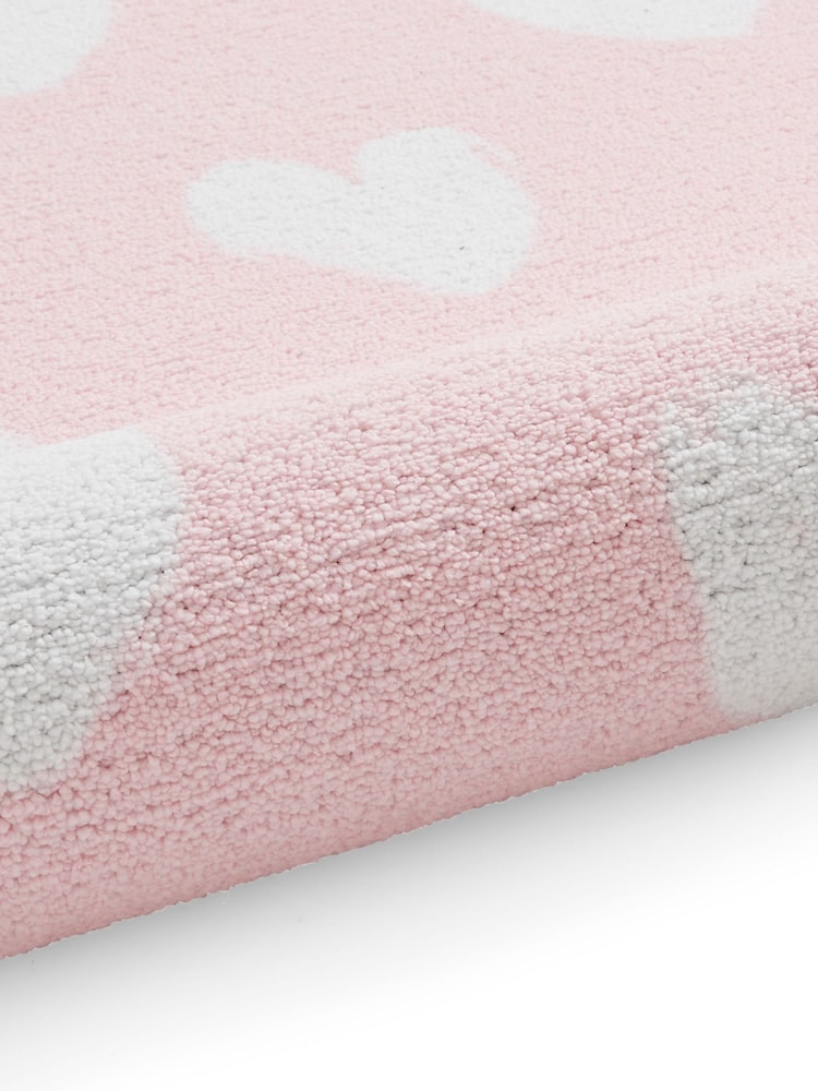 Catherine Lansfield Pink Hearts Washable Childrens Rug - Image 5 of 5 Catherine Lansfield Pink Hearts Washable Childrens Rug - Image 5 of 5