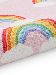 Catherine Lansfield Pink Rainbow Hearts Washable Childrens Rug - Image 5 of 5