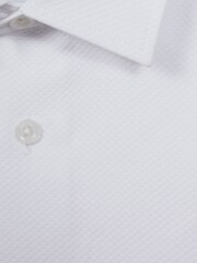 Reiss White Marcel Teen Slim Fit Textured Bib Dinner Shirt - Image 4 of 4