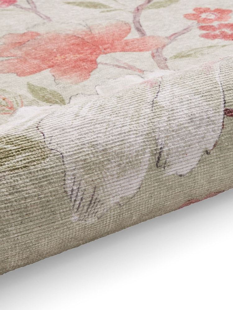 Catherine Lansfield Sage/Green Pippa Floral Washable Rug - Image 5 of 5 Catherine Lansfield Sage/Green Pippa Floral Washable Rug - Image 5 of 5