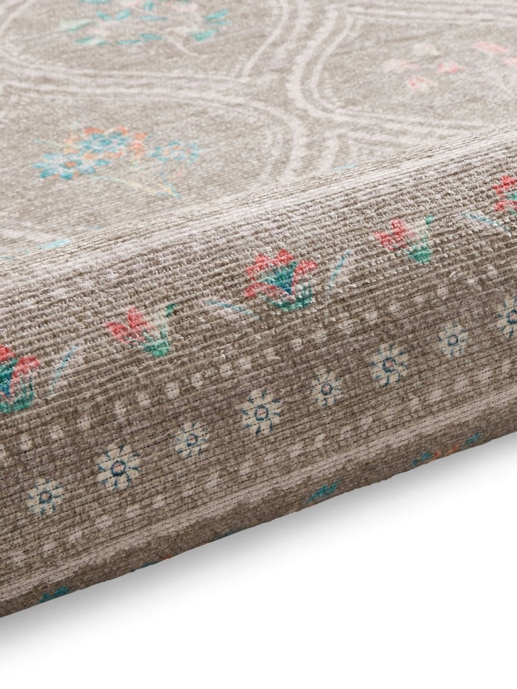 Catherine Lansfield Sage Green Cameo Floral Washable Rug - Image 5 of 5 Catherine Lansfield Sage Green Cameo Floral Washable Rug - Image 5 of 5