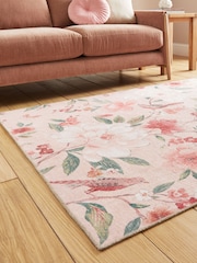 Catherine Lansfield Blush Pippa Floral Washable Rug - Image 2 of 6